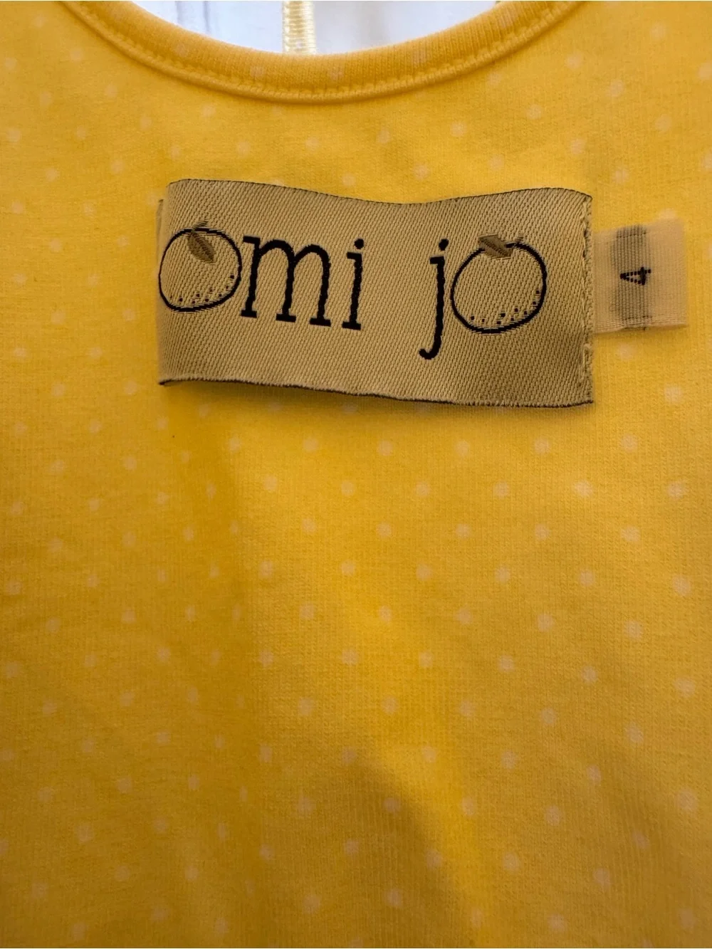Omi Jo Yellow with White Polka Dot Twirl Dress Girl size 4 (A) Well Dressed Wolf